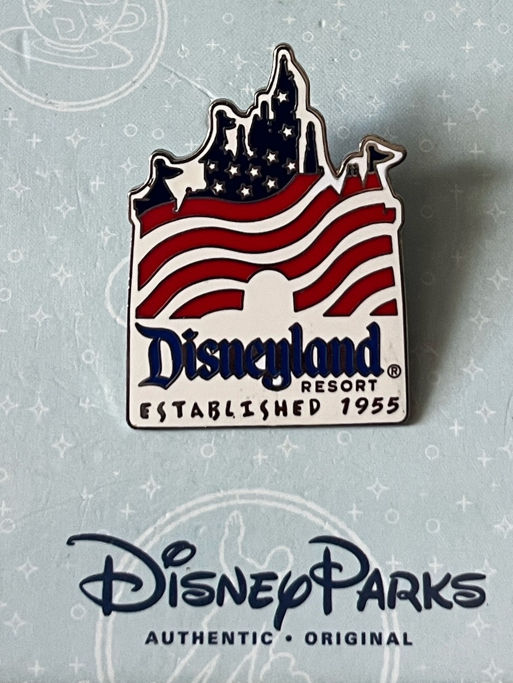 Disney Parks Disneyland Resort  Sleeping Beauty Castle American Flag Pin